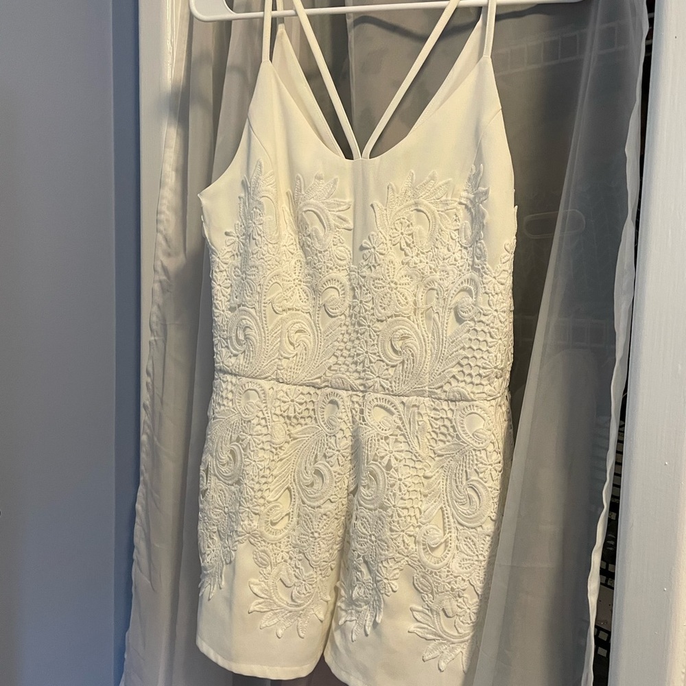 White lace ROMPER!